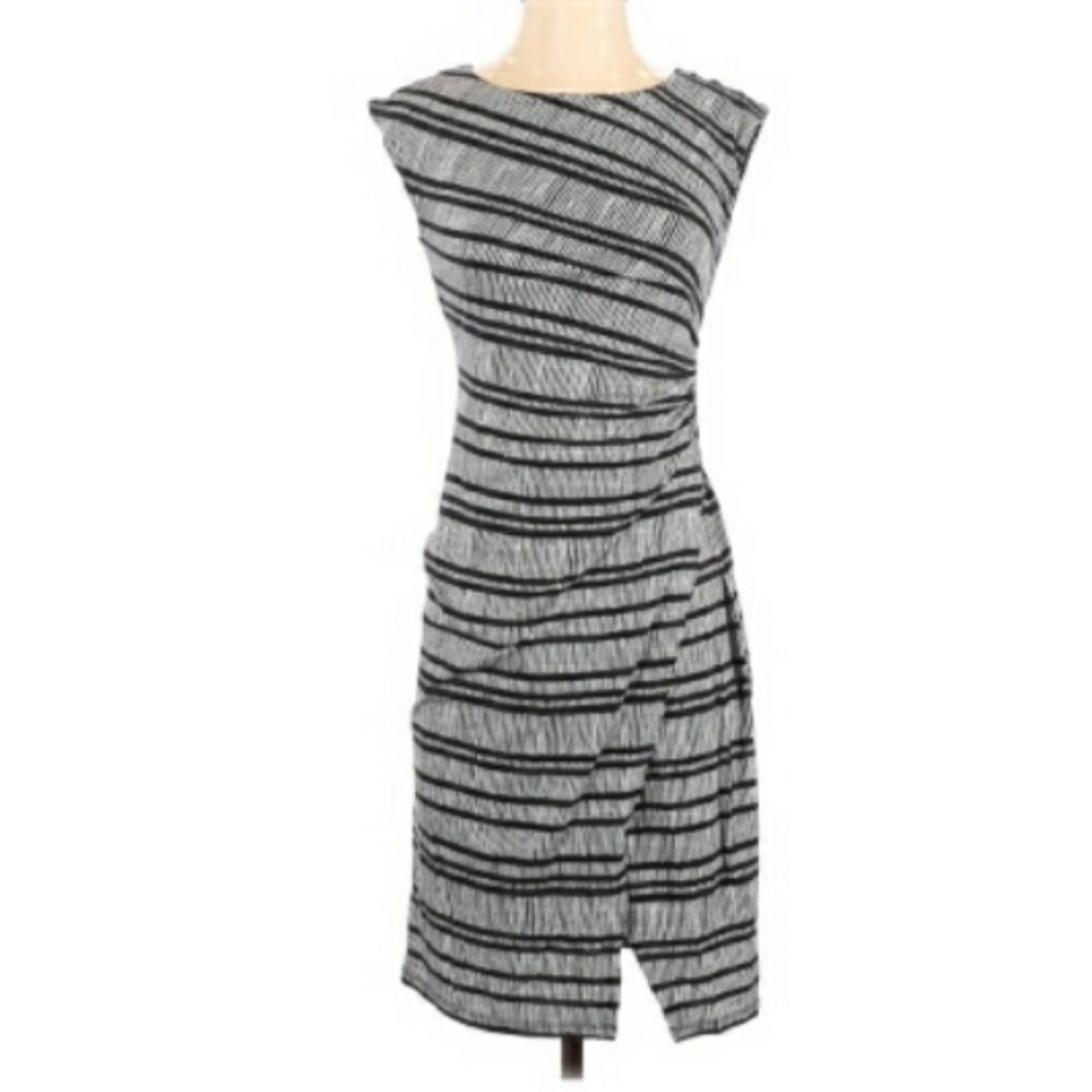 Ann Taylor Loft black white stripped midi bodycon